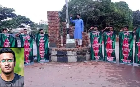 আবরার স্মরণে আগ্রাসনবিরোধী আট স্তম্ভ পুনর্নির্মাণের ঘোষণা
